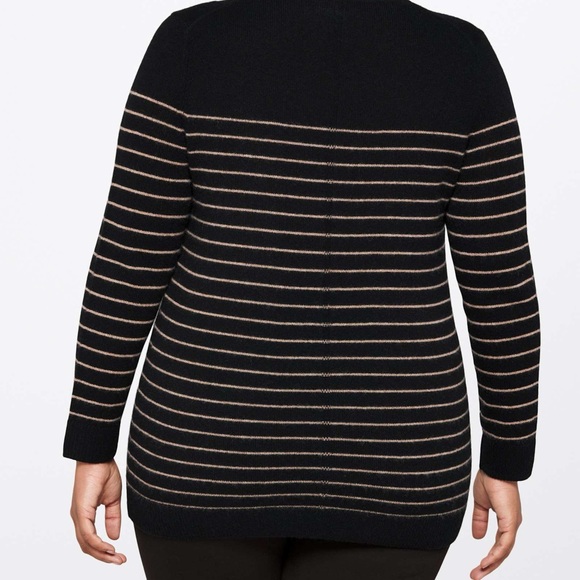 41 Hawthorn Black and Tan Crew Neck Cashmere Sweater - Picture 3 of 9